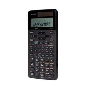 Sharp Electronics EL520XTBBK Scientific Calculator, 10-Digit with 2-Line LCD Display (Solar and Battery Powered)