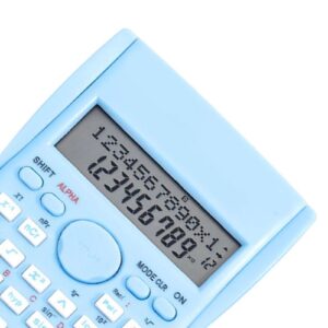 Scientific Calculator 12 Digit, Multifunction Large Display Function Calculator with 240 Functions, Sliding Hard Cover for Students (Blue)