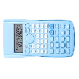 Scientific Calculator 12 Digit, Multifunction Large Display Function Calculator with 240 Functions, Sliding Hard Cover for Students (Blue)