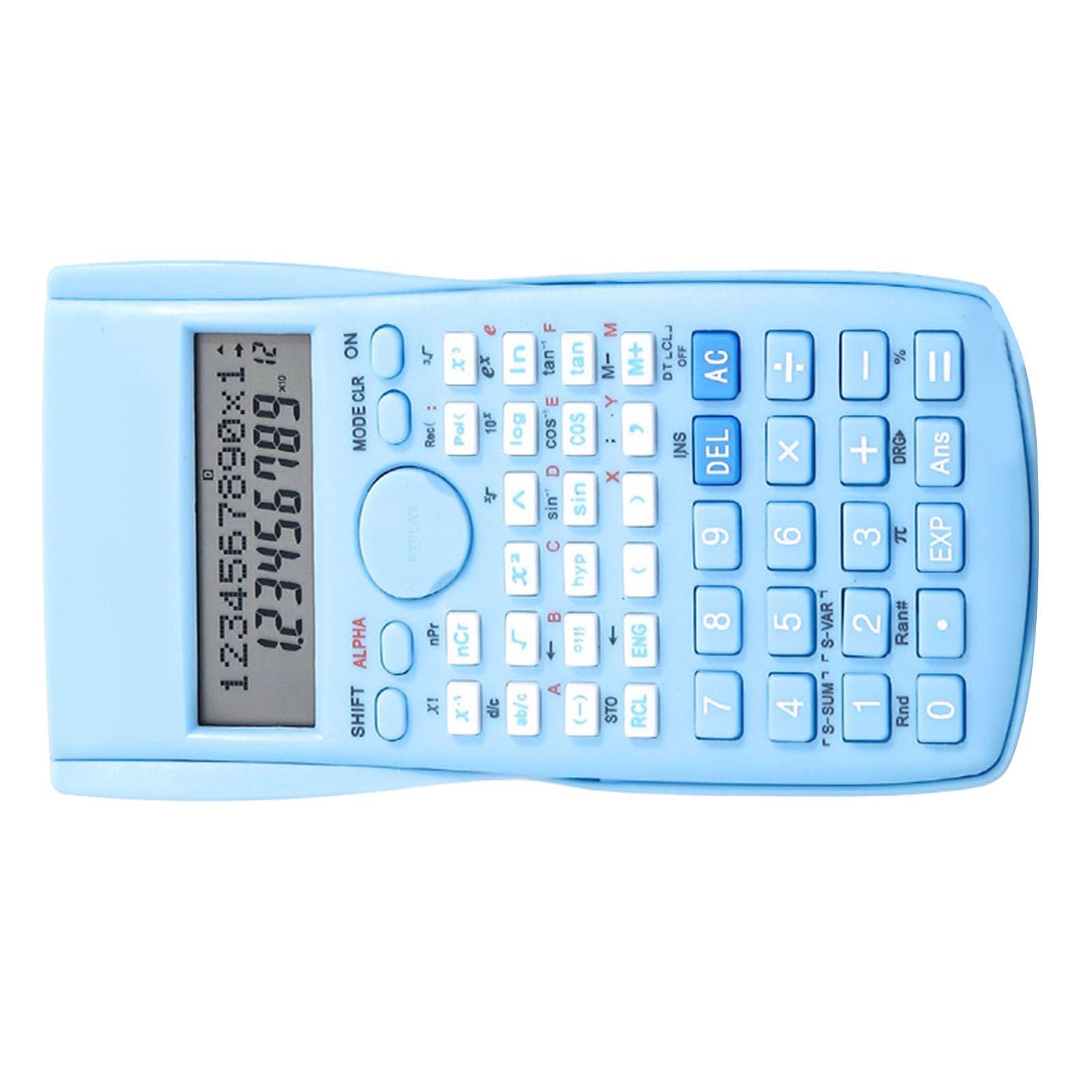 Scientific Calculator 12 Digit, Multifunction Large Display Function Calculator with 240 Functions, Sliding Hard Cover for Students (Blue)