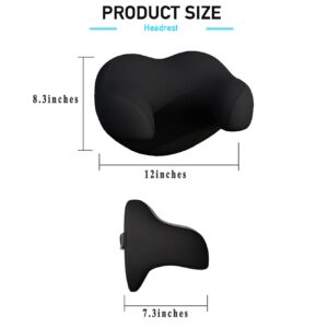 Car Seat Headrest Pillow, Ergonomic Design Memory Foam Neck Support Pillow Head, for Support to Our Necks, Shoulders, and Heads, for Sleeping and Resting in Home, Work, Car (Black)