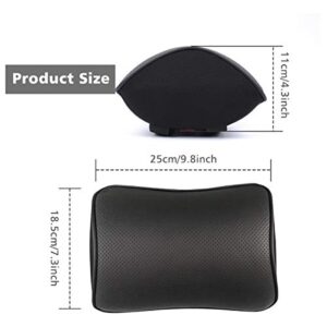 Aukee Memory Foam Car Neck Pillow Soft Leather Headrest for Driving Home Office Black (1PC)