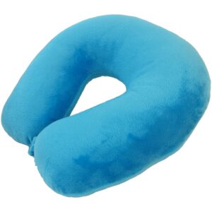 Wolf Essentials Adult Cozy Soft Microfiber Neck Pillow, Compact, Perfect for Plane or Car Travel, Light Blue