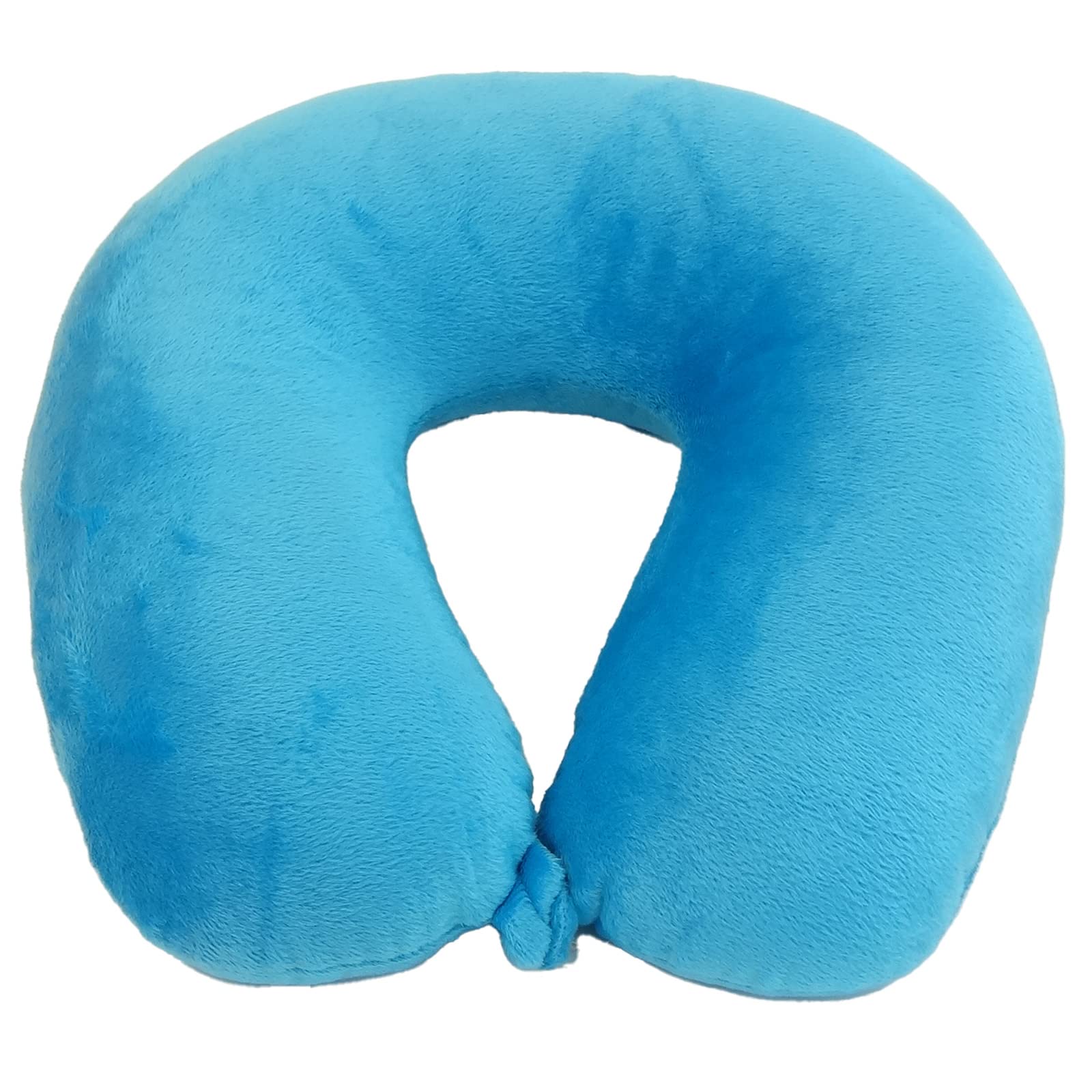 Wolf Essentials Adult Cozy Soft Microfiber Neck Pillow, Compact, Perfect for Plane or Car Travel, Light Blue