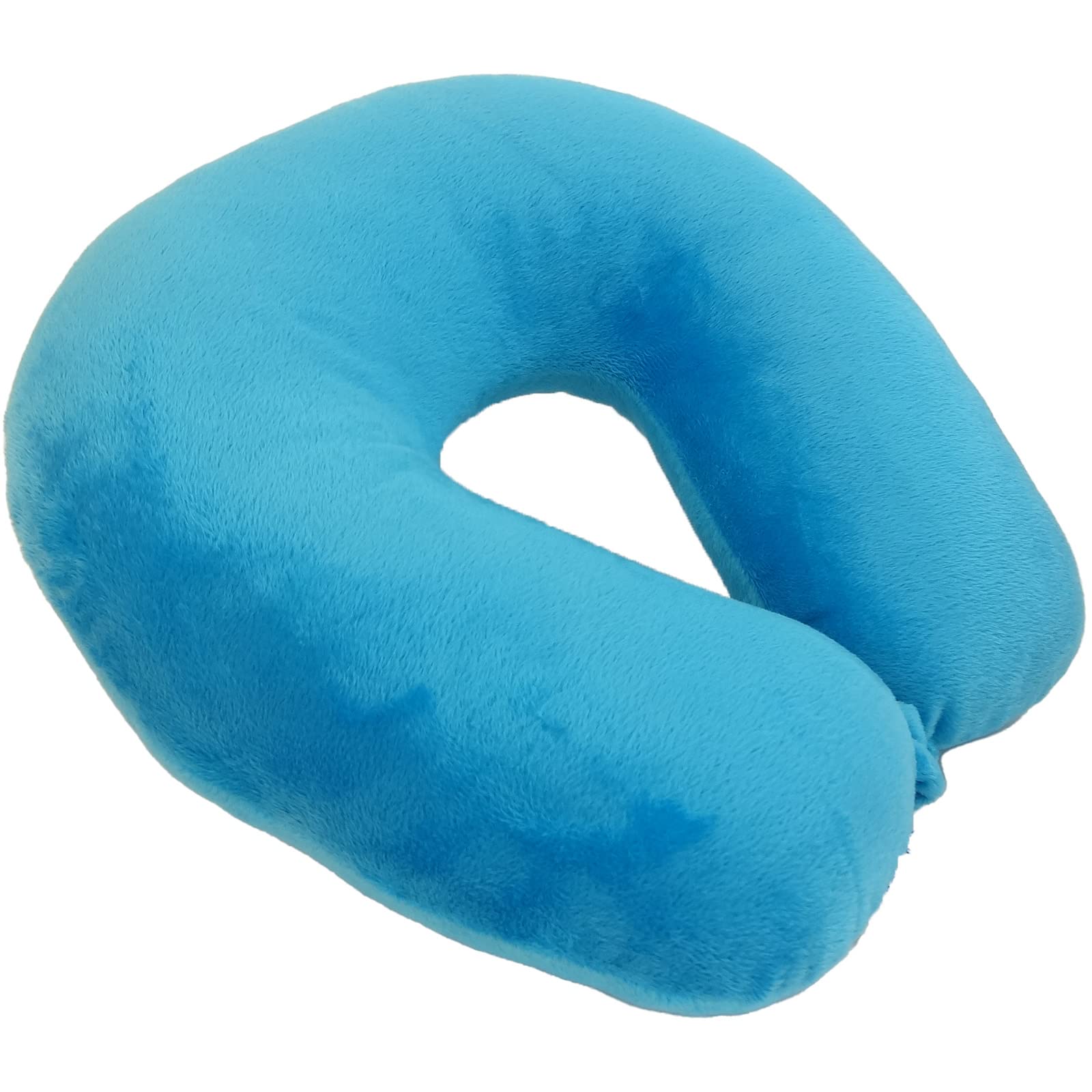 Wolf Essentials Adult Cozy Soft Microfiber Neck Pillow, Compact, Perfect for Plane or Car Travel, Light Blue