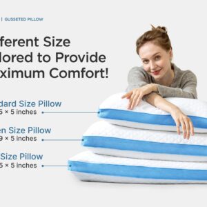 Nappler Side and Back Sleeper Pillow for Neck and Shoulder Pain Relief - Shredded Memory Foam Bed Pillow for Sleeping - 100% Adjustable Fill - Queen Size - Modal Washable Case. Extra Fill Included