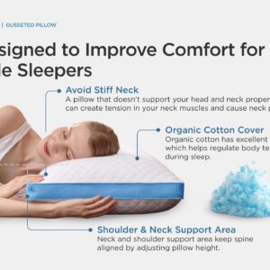 Nappler Side and Back Sleeper Pillow for Neck and Shoulder Pain Relief - Shredded Memory Foam Bed Pillow for Sleeping - 100% Adjustable Fill - Queen Size - Modal Washable Case. Extra Fill Included