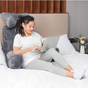SLIGUY Reading Pillow Extra Large 31" Bed Rest Pillow with Detachable Neck Roll for Sitting in Bed or Couch Adult Back Pillow for Watching TV/Gaming/Relaxing