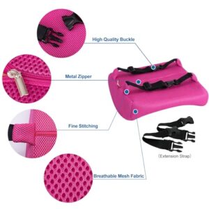 LOVEHOME Lumbar Support Pillow for Chair and Car, Back Support for Office Chair Memory Foam Cushion with Mesh Cover for Back Pain Relief - Pink
