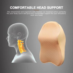 Car Seat Headrest Neck Rest Cushions - 2023 New Ergonomic 3D Memory Foam Car Neck Pillow with Removable Cover, Car Neck ＆ Head Support Rest Pillow, Head Rest for Office Chair Neck Support (Black)