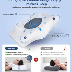 5X Pain Relief Cervical Pillow for Neck and Shoulder Support, Adjustable Memory Foam Pillows for Sweet Sleeping, Odorless Ergonomic Contour Orthopedic Bed for Side Back Stomach Sleeper