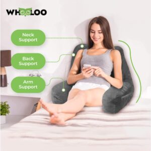 Reading Pillow Sitting Up in Bed Backrest Support Large Adult Back Wedge for Watching TV Bedrest Gerd Heartburn Recovery Snoring Made in The USA 100% Memory Foam w/Removable Washable Cover