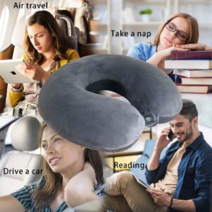 Youmeisha Comfortable Breathable Memory Foam Travel Pillow Neck Pillow Support Neck and Head Pillow Suitable for Airplane Travel Portable Neck Pillow Support Machine Washed (Dark Gray)