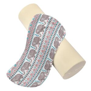 Vnurnrn Elephant Mandala Neck Support Pillow Round Neck Roll Bolster Cylinder Pillow Cervical Pillows Round Neck Pillow for Leg Knee Back Head Support for Camp Work Women Men Traveling