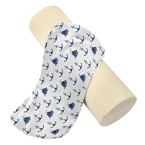 Vnurnrn Sailing Vessel Anchor Neck Support Pillow Round Neck Roll Bolster Cylinder Pillow Cervical Pillows Round Neck Pillow for Leg Knee Back Head Support for Camp Work Women Men Traveling