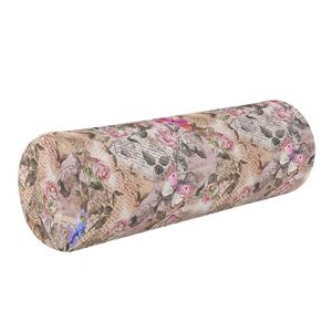 vnurnrn stamps rose flowers butterflies neck support pillow round neck roll bolster cylinder pillow cervical pillows round neck pillow for leg knee back head support for camp study work men