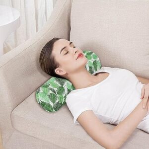 Vnurnrn Tropical Leaves Neck Support Pillow Round Neck Roll Bolster Cylinder Pillow Cervical Pillows Round Neck Pillow for Leg Knee Back Head Support for Work Women Men Traveling Headrest