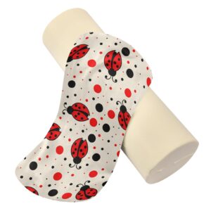 Vnurnrn Ladybirds Dots Neck Support Pillow Round Neck Roll Bolster Cylinder Pillow Cervical Pillows Knee Pillow for Leg Knee Back Head Support for Study Work Men Women