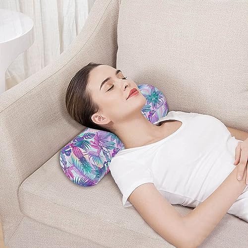 Vnurnrn Pineapple Leaves Neck Support Pillow Round Neck Roll Bolster Cylinder Pillow Cervical Pillows Bolster Pillow for Leg Knee Back Head Support for Study Work Men Women