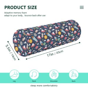 Vnurnrn Space Galaxy Neck Support Pillow Round Neck Roll Bolster Cylinder Pillow Cervical Pillows Shoulder Pillow for Leg Knee Back Head Support for Camp Work Women Men Traveling