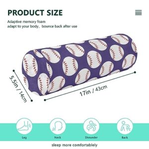 Vnurnrn Sports Baseball Neck Support Pillow Round Neck Roll Bolster Cylinder Pillow Cervical Pillows Back Pillow for Leg Knee Back Head Support for Gifts Camp Study Work