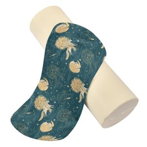 Vnurnrn Sun Moon Stars Galaxy Neck Support Pillow Round Neck Roll Bolster Cylinder Pillow Cervical Pillows Knee Pillow for Leg Knee Back Head Support for Adults Bedroom Camp Work