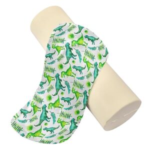 Vnurnrn Watercolor Dinosaur Neck Support Pillow Round Neck Roll Bolster Cylinder Pillow Cervical Pillows Travel Pillow for Leg Knee Back Head Support for Work Men Women Bed