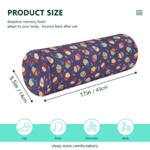 Vnurnrn Cupcakes Neck Support Pillow Round Neck Roll Bolster Cylinder Pillow Cervical Pillows Shoulder Pillow for Leg Knee Back Head Support for Adults Bedroom Camp Work