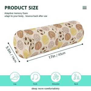 Vnurnrn Sport Balls Neck Support Pillow Round Neck Roll Bolster Cylinder Pillow Cervical Pillows Back Pillow for Leg Knee Back Head Support for Gifts Camp Study Work