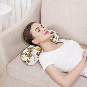 Vnurnrn Truck Car White Neck Support Pillow Round Neck Roll Bolster Cylinder Pillow Cervical Pillows Bolster Pillow for Leg Knee Back Head Support for Adults Bedroom Camp Work