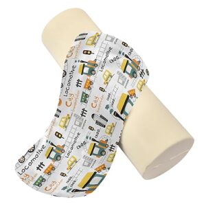 Vnurnrn Transportation Cartoon Neck Support Pillow Round Neck Roll Bolster Cylinder Pillow Cervical Pillows Leg Pillow for Leg Knee Back Head Support for Work Men Women Bed