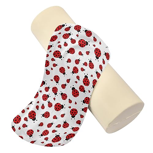 Vnurnrn Red Ladybird Neck Support Pillow Round Neck Roll Bolster Cylinder Pillow Cervical Pillows Shoulder Pillow for Leg Knee Back Head Support for Bedroom Camp Work Women Men