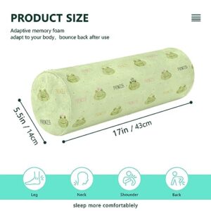 Vnurnrn Princess Frogs Neck Support Pillow Round Neck Roll Bolster Cylinder Pillow Cervical Pillows Shoulder Pillow for Leg Knee Back Head Support for Camp Work Women Men Traveling