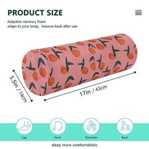 Vnurnrn Pink Peach Neck Support Pillow Round Neck Roll Bolster Cylinder Pillow Cervical Pillows Leg Pillow for Leg Knee Back Head Support for Camp Work Women Men Traveling