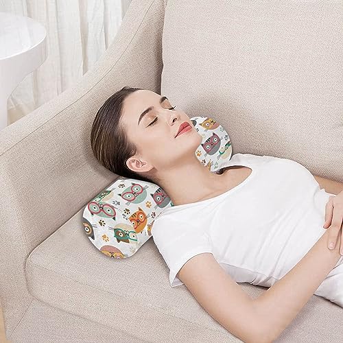 Vnurnrn Cute Faces Cats Neck Support Pillow Round Neck Roll Bolster Cylinder Pillow Cervical Pillows Body Pillow for Leg Knee Back Head Support for Gifts Camp Study Work