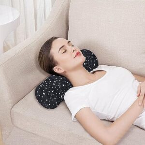 Vnurnrn Shining Stars Neck Support Pillow Round Neck Roll Bolster Cylinder Pillow Cervical Pillows Arm Pillow for Leg Knee Back Head Support for Work Women Men Traveling Headrest