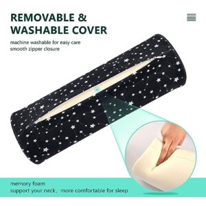 Vnurnrn Shining Stars Neck Support Pillow Round Neck Roll Bolster Cylinder Pillow Cervical Pillows Arm Pillow for Leg Knee Back Head Support for Work Women Men Traveling Headrest