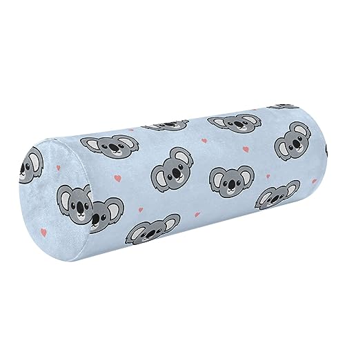 Vnurnrn Cute Koala Cartoon Neck Support Pillow Round Neck Roll Bolster Cylinder Pillow Cervical Pillows Neck Roll Pillow for Leg Knee Back Head Support for Camp Study Work Men