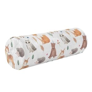 vnurnrn cute forest animal neck support pillow round neck roll bolster cylinder pillow cervical pillows arm pillow for leg knee back head support for gifts camp study work