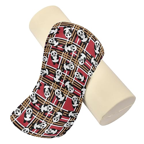 Vnurnrn Panda Bear Neck Support Pillow Round Neck Roll Bolster Cylinder Pillow Cervical Pillows Memory Foam Pillow for Leg Knee Back Head Support for Bedroom Camp Work Women Men