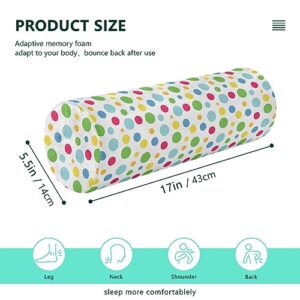 Vnurnrn Colorful Circles Neck Support Pillow Round Neck Roll Bolster Cylinder Pillow Cervical Pillows Knee Pillow for Leg Knee Back Head Support for Study Work Men Women