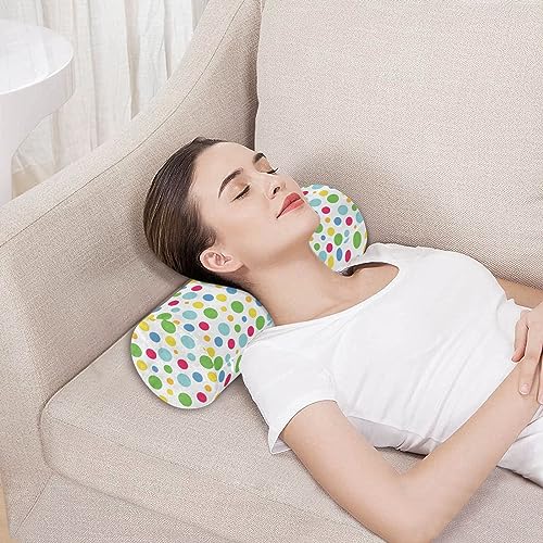 Vnurnrn Colorful Circles Neck Support Pillow Round Neck Roll Bolster Cylinder Pillow Cervical Pillows Knee Pillow for Leg Knee Back Head Support for Study Work Men Women