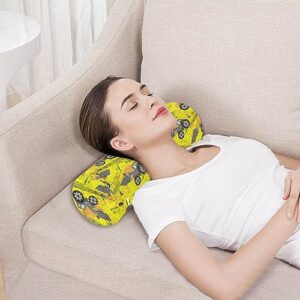Vnurnrn Gray Tractor Neck Support Pillow Round Neck Roll Bolster Cylinder Pillow Cervical Pillows Neck Roll Pillow for Leg Knee Back Head Support for Gifts Camp Study Work