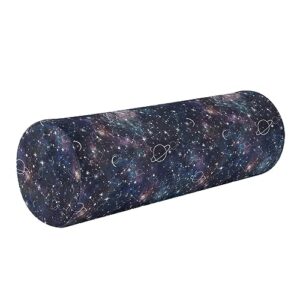 vnurnrn night planets galaxy neck support pillow round neck roll bolster cylinder pillow cervical pillows travel pillow for leg knee back head support for study work men women