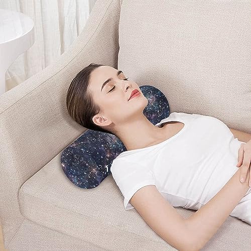 Vnurnrn Night Planets Galaxy Neck Support Pillow Round Neck Roll Bolster Cylinder Pillow Cervical Pillows Travel Pillow for Leg Knee Back Head Support for Study Work Men Women