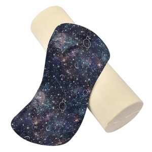 Vnurnrn Night Planets Galaxy Neck Support Pillow Round Neck Roll Bolster Cylinder Pillow Cervical Pillows Travel Pillow for Leg Knee Back Head Support for Study Work Men Women