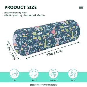 Vnurnrn Koala Flowers Neck Support Pillow Round Neck Roll Bolster Cylinder Pillow Cervical Pillows Arm Pillow for Leg Knee Back Head Support for Adults Bedroom Camp Work