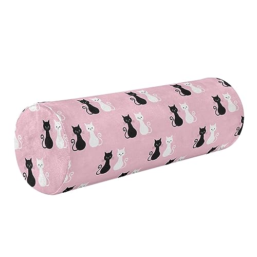 Vnurnrn Cats Neck Support Pillow Round Neck Roll Bolster Cylinder Pillow Cervical Pillows Leg Pillow for Leg Knee Back Head Support for Work Men Women Bed