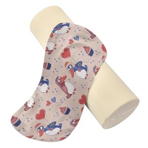 Vnurnrn Cute Penguin Love Neck Support Pillow Round Neck Roll Bolster Cylinder Pillow Cervical Pillows Shoulder Pillow for Leg Knee Back Head Support for Camp Study Work Men