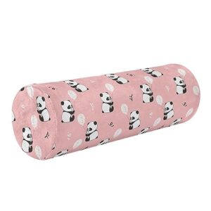 Vnurnrn Cute Pandas Neck Support Pillow Round Neck Roll Bolster Cylinder Pillow Cervical Pillows Back Pillow for Leg Knee Back Head Support for Bedroom Camp Work Women Men